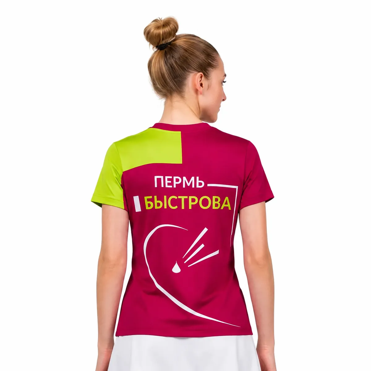 Three Rackets Футболка женская Малиновый — женская модель