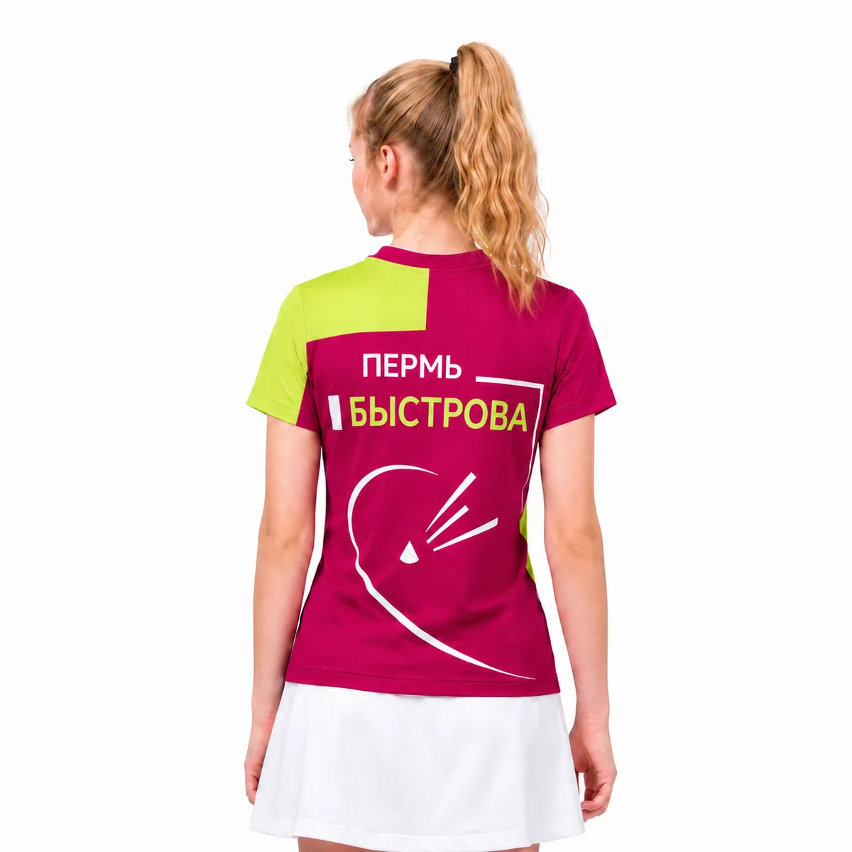 Three Rackets Футболка женская Малиновый для бадминтона