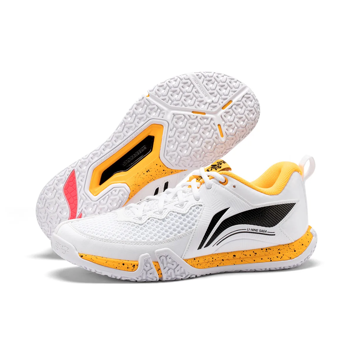 Кроссовки Li-Ning Saga II Lite AYTT003-3, белые с желтым — фото 8