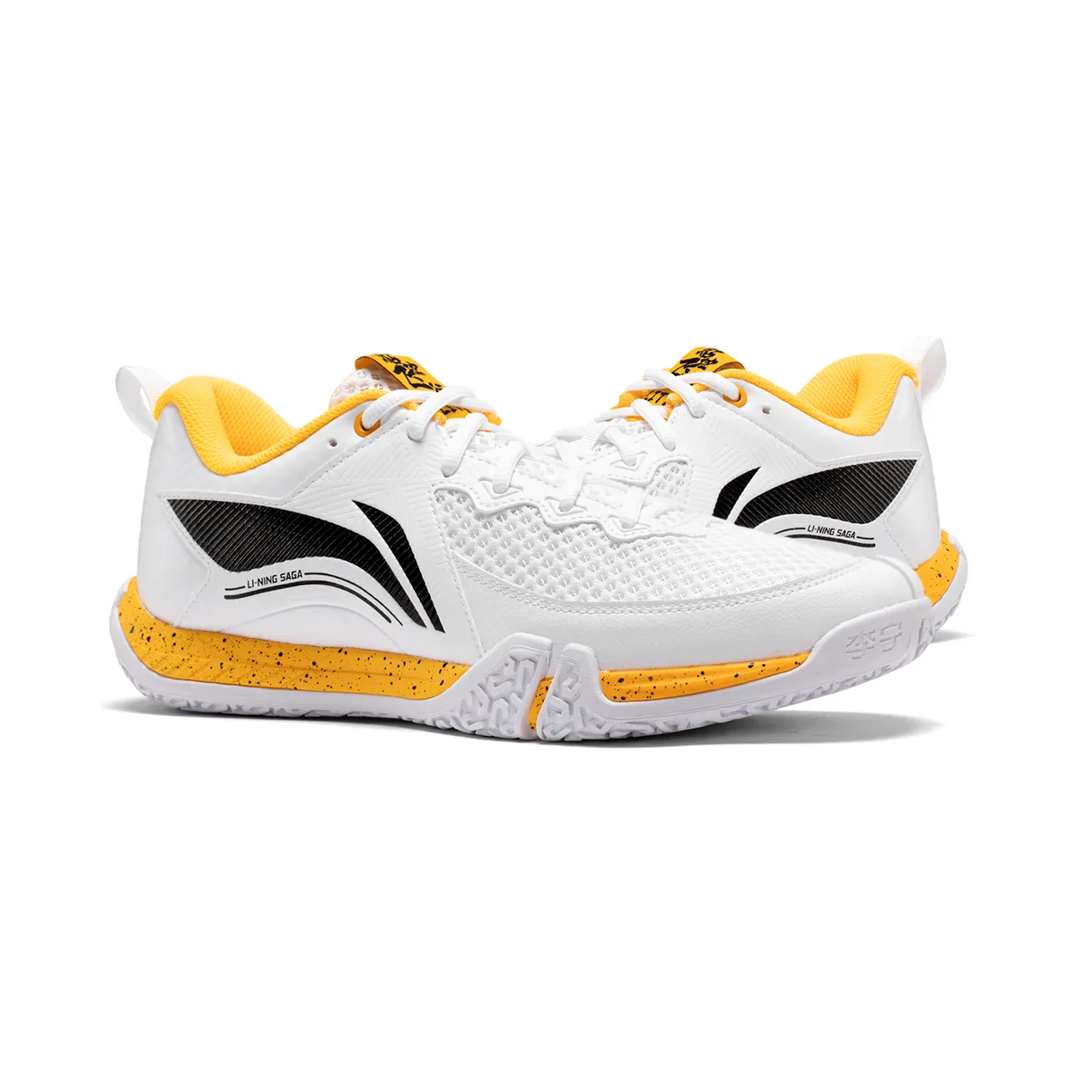 Кроссовки Li-Ning Saga II Lite AYTT003-3, белые с желтым — фото 9