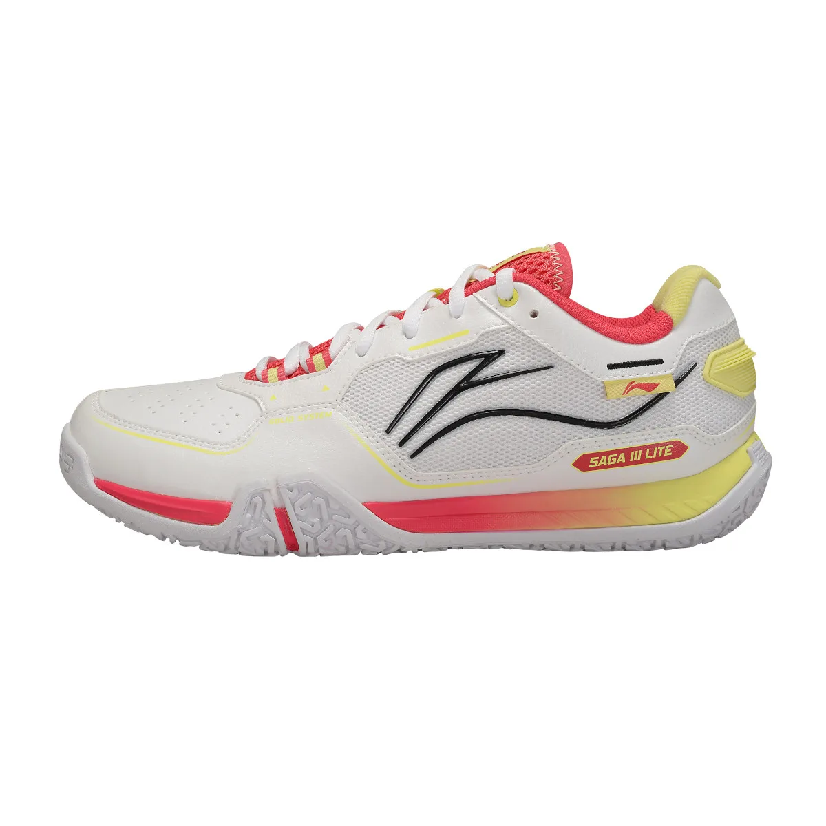 Кроссовки Li-Ning Saga III Lite AYTV003-3, белые с желтым и розовым