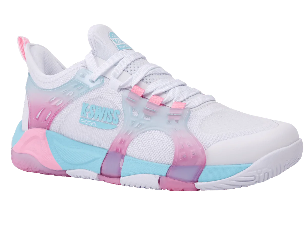 K-SWISS K-FRAME PADEL, цвет белый/светло синий/неоновый розовый