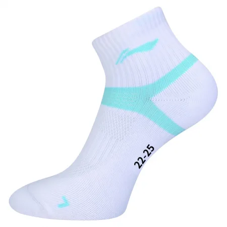 Li-Ning Носки женские средние 22-25 см AWSS389-6 для бадминтона, белый с голубым узором