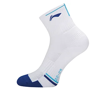 Li-Ning Носки женские средние 22-25 см AWSV160-2 для бадминтона, белый с синим узором