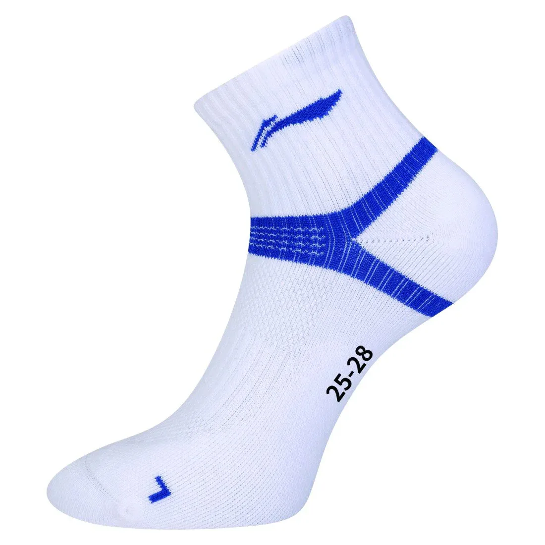 Li-Ning Носки мужские средние 25-28 см AWSS387-2 для бадминтона, белый с синим узором