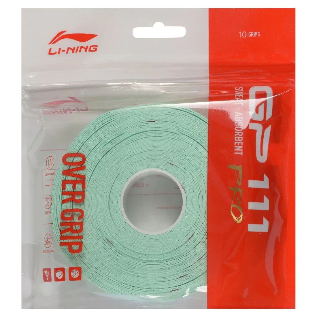 Li-Ning GP111 PRO Обмотка зеленая (10 штук в упаковке) для бадминтона