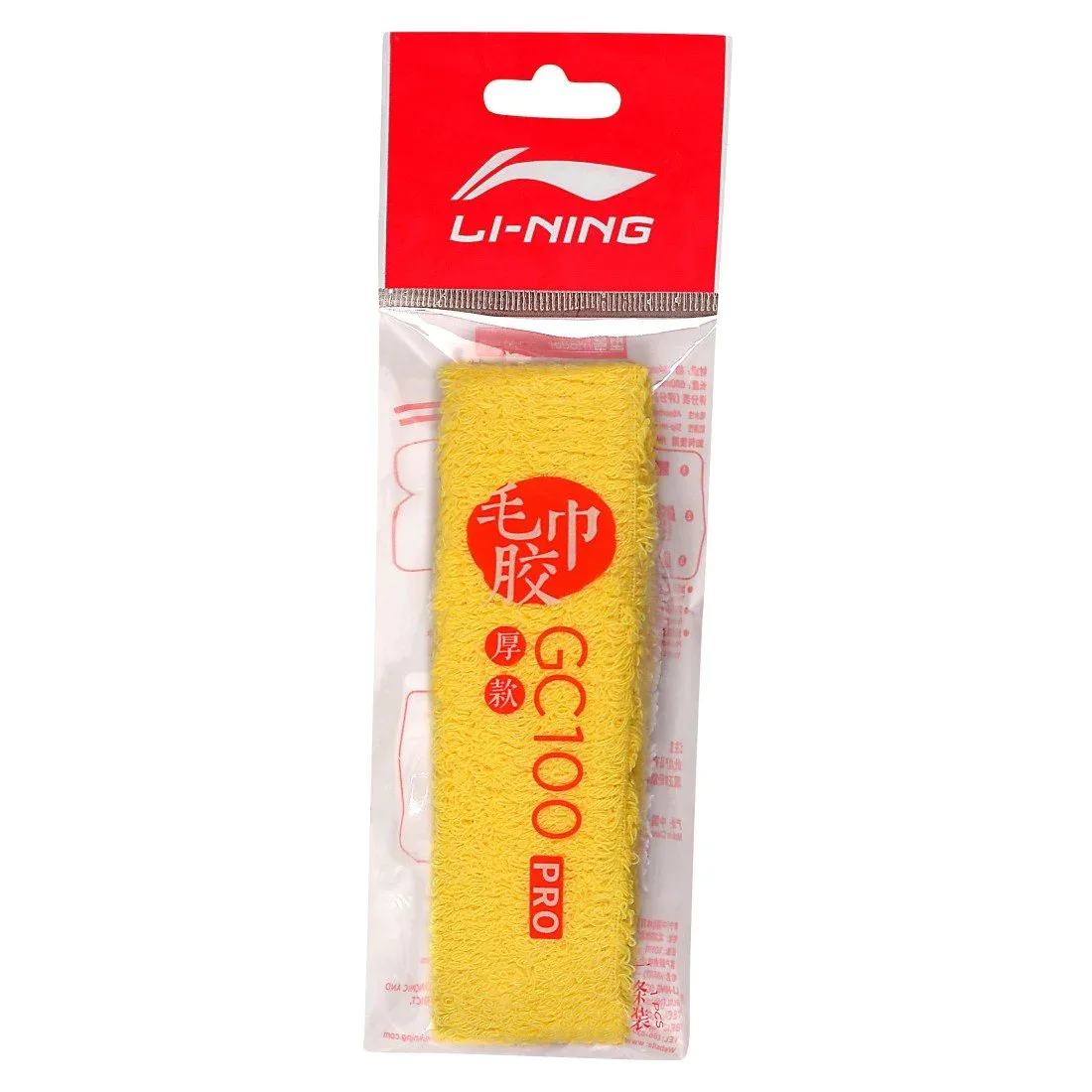 Li-Ning GC100 PRO Обмотка махровая желтая для бадминтона, желтый