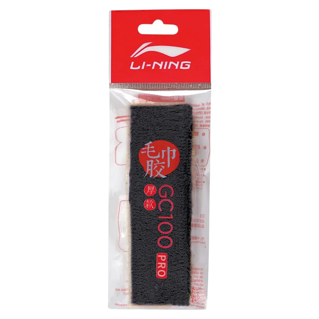 Li-Ning GC100 PRO Обмотка махровая черная для бадминтона, черный