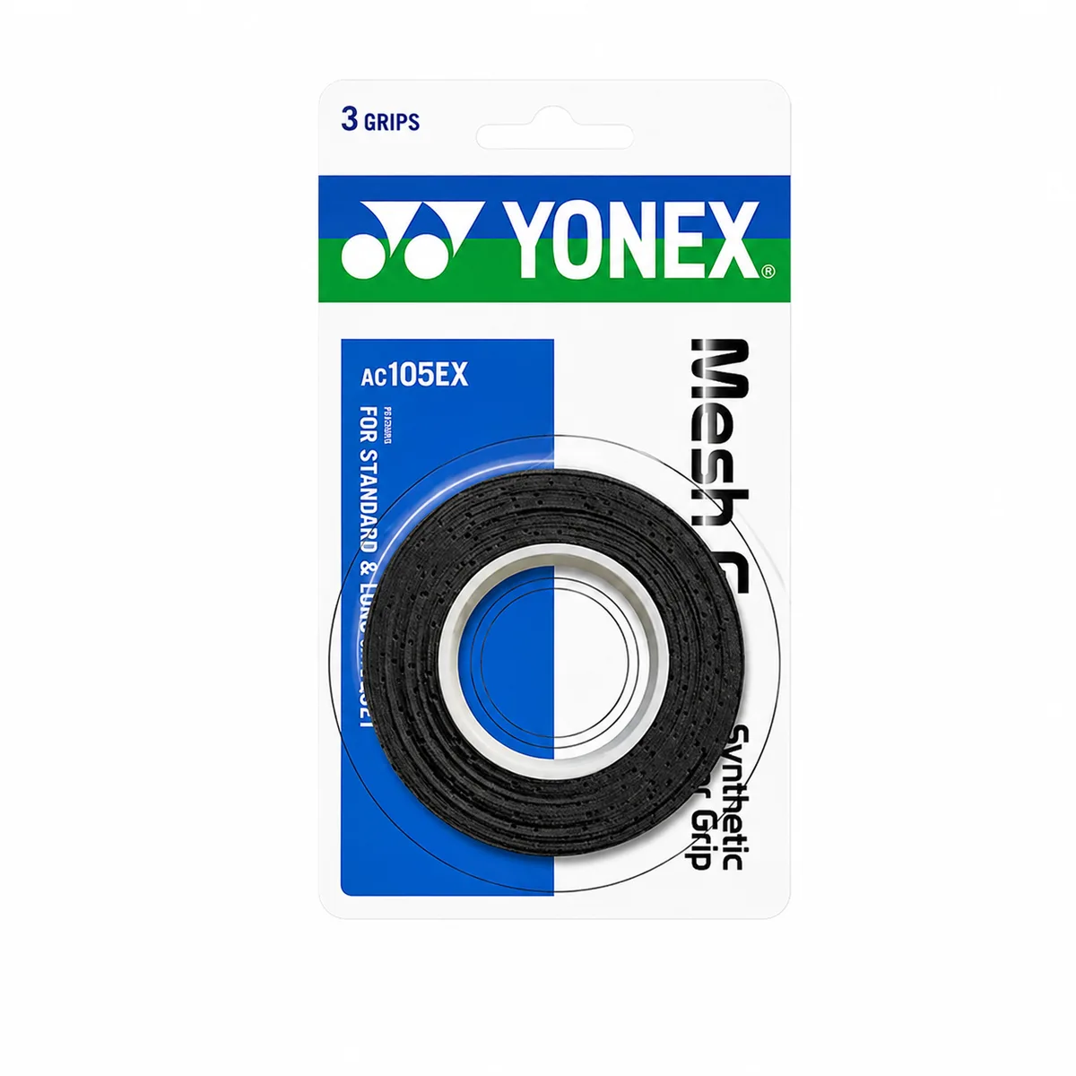 Yonex AC105EX Mesh Grap Обмотка черная (3 штуки в упаковке)
