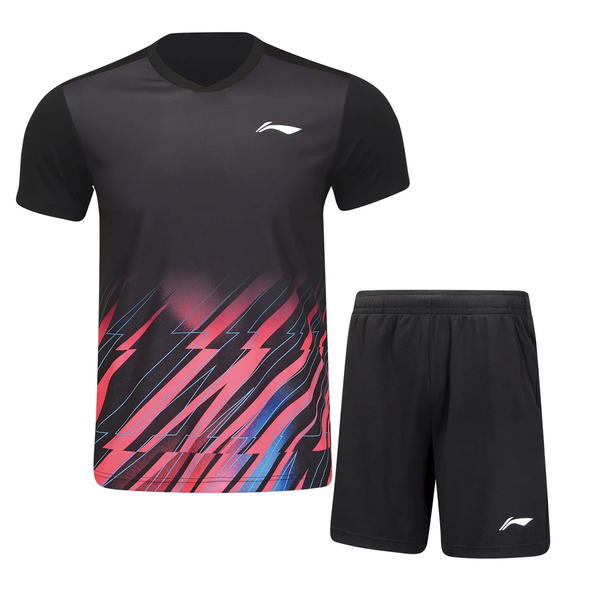 Li-Ning AATU031-1 Комплект мужской шорты с футболкой, черный