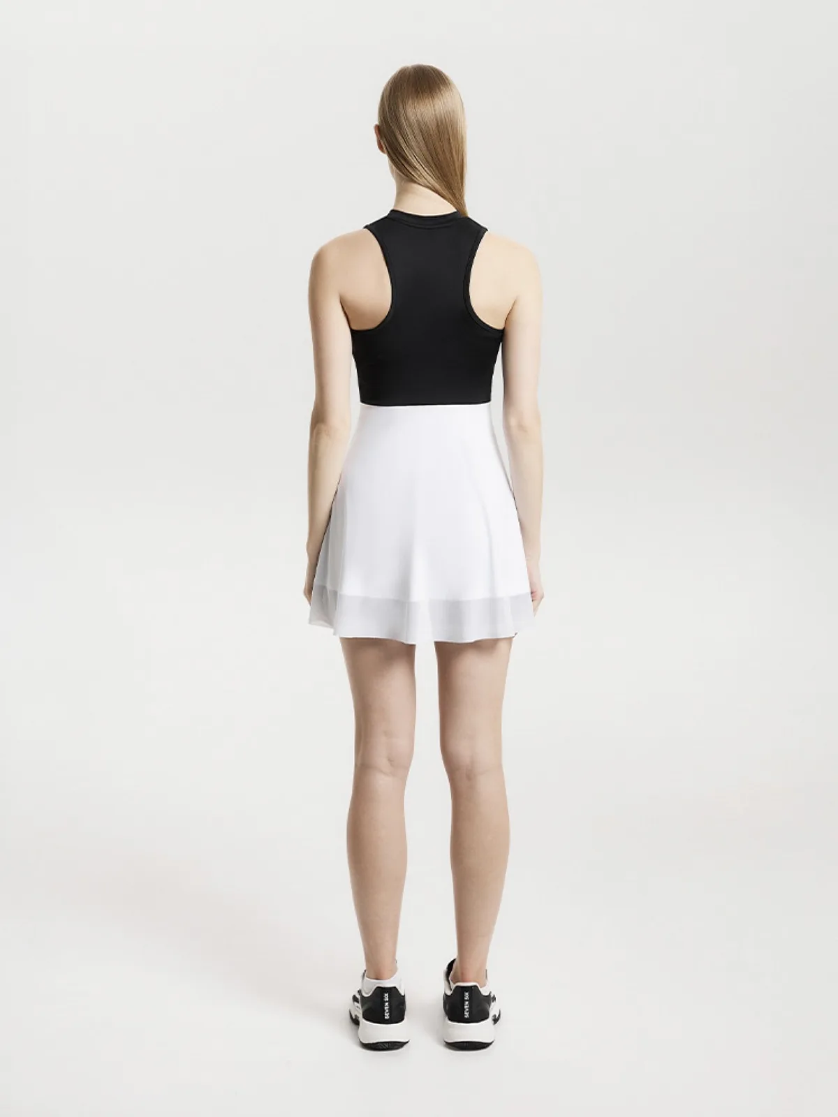 7/6 Mari Dress Платье женское Черный с белым — материал 88% полиэстер, 12% эластан