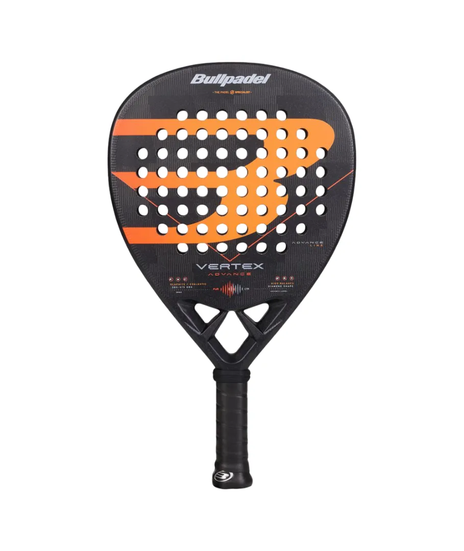Ракетка для падела Bullpadel Vertex Advance, черная с оранжевым