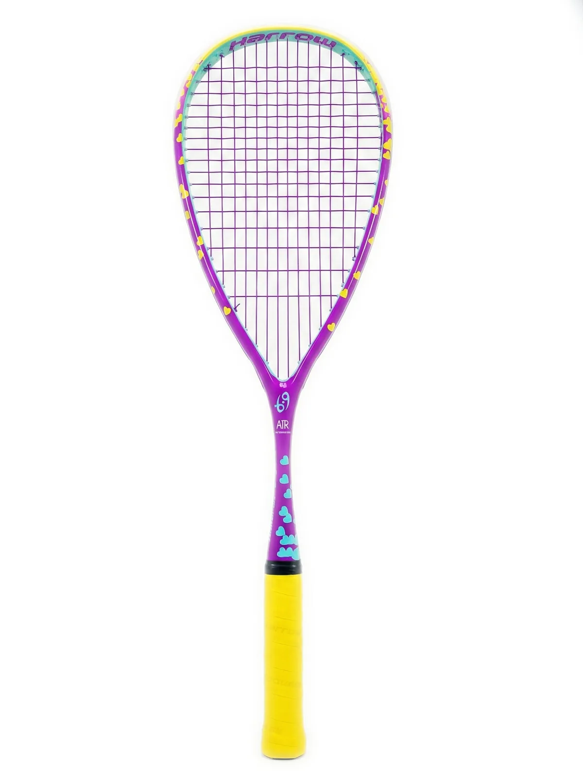 Ракетка для сквоша Harrow Reflex 120 Custom make love, фиолетовый с желтым